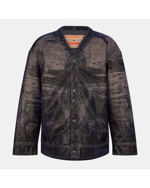 DIESEL Black Designer Denim Button-Through Jacket for men