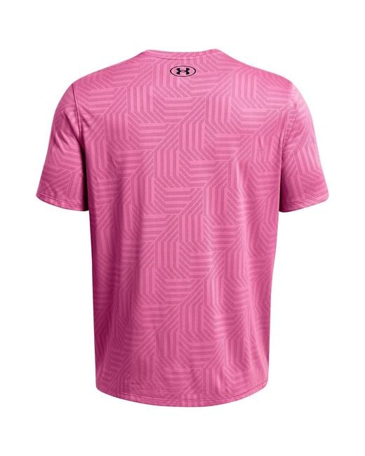 Under Armour Pink Tech Vent Geotessa Short Sleeve T-Shirt for men