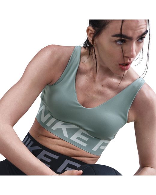 Nike Gray Indy Plunge Non Wired Medium Impact Sports Bra