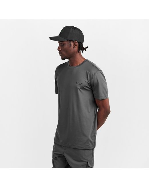 Boss Gray Short Sleeve Performance Gym Top for men