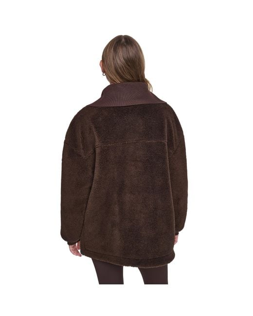 DKNY Brown Fnlnk Shrpa Jkt Ld64
