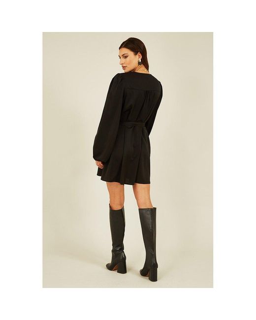 Mela London Black Balloon Sleeve Shirt Dress
