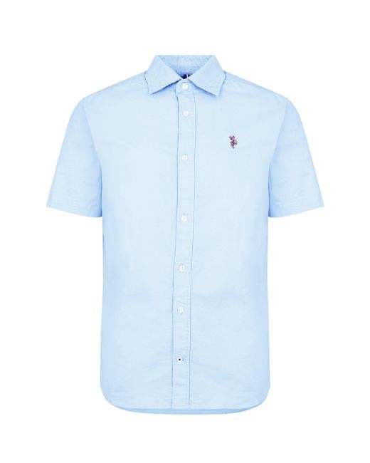 U.S. POLO ASSN. Blue Us Polo Oxford Short Sleeve Shirt for men