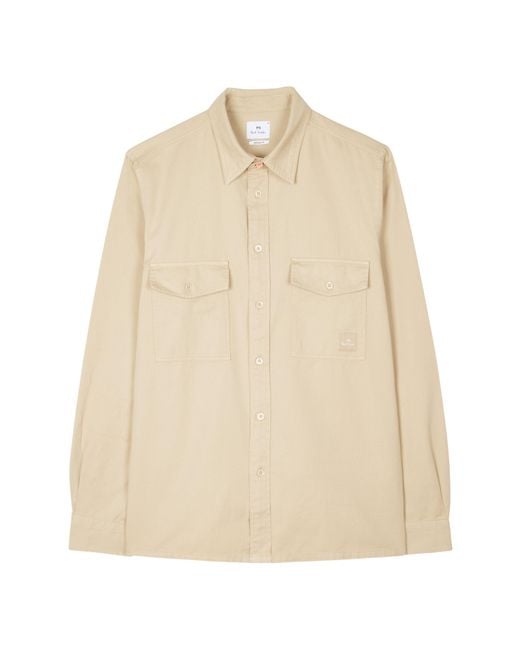 Paul Smith Natural Zebra Long Sleeve Overshirt for men