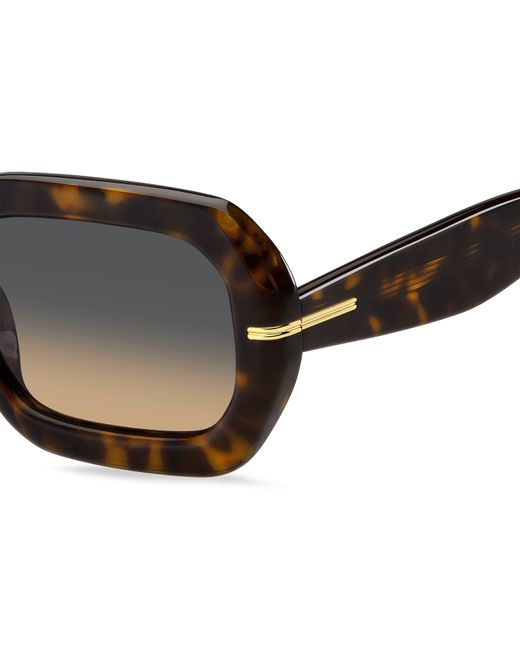 Boss Black Rectangular Round Sunglasses