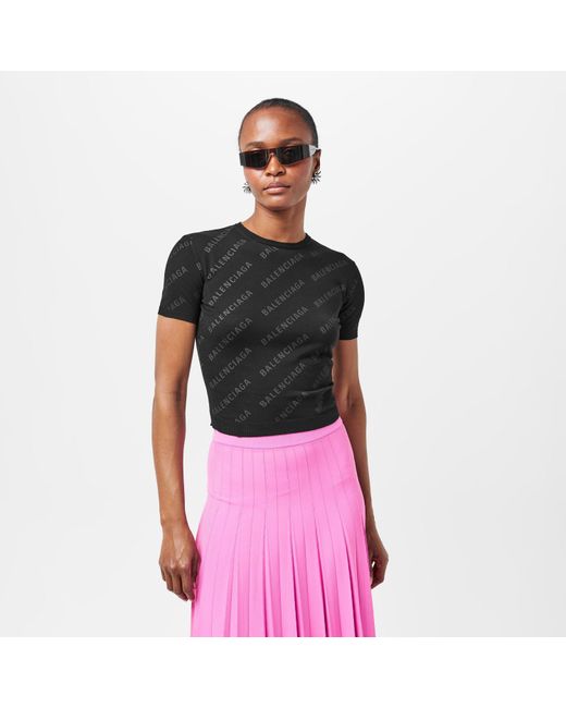 Balenciaga Black Textured Knitted Top