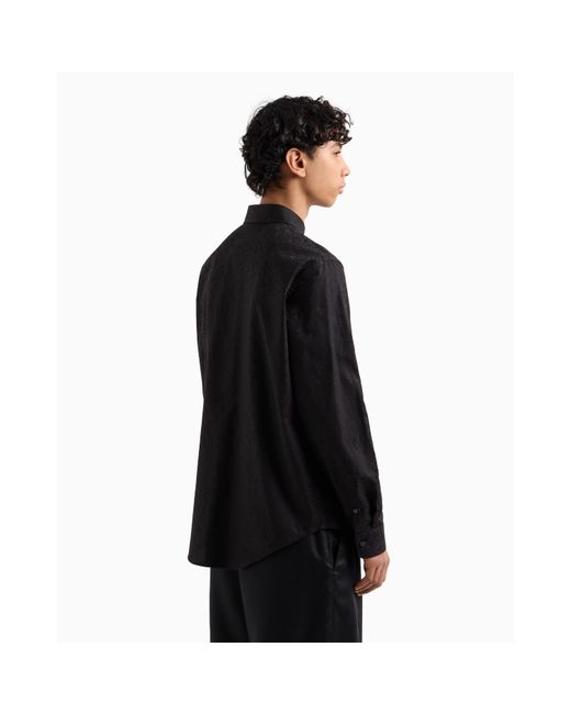 ARMANI EXCHANGE Black Long Sleeve Patterned Shirt for men