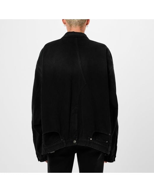 Balenciaga Black Deconstructed Cotton Long Sleeve Denim Jacket for men