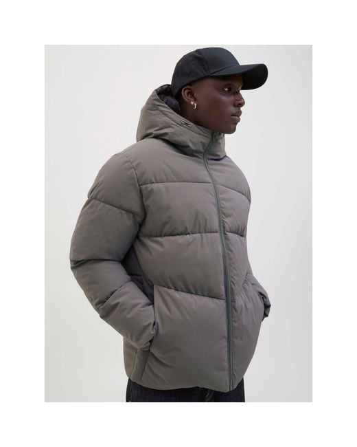 Jack & Jones Black Global Puffer Jacket Plus Size for men