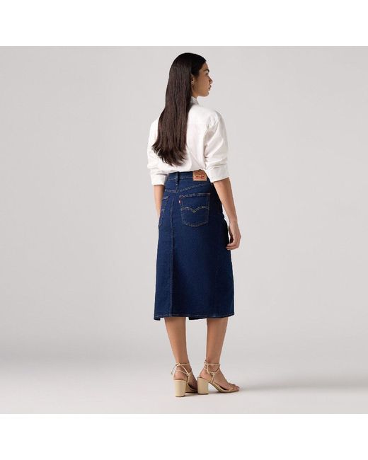 Levi's Blue Side Slit Denim Skirt