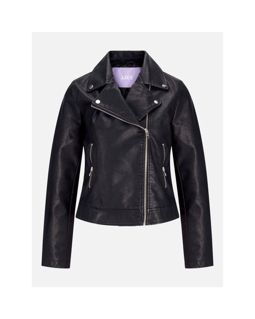 JJXX Black Faux Leather Biker Jacket Ladies