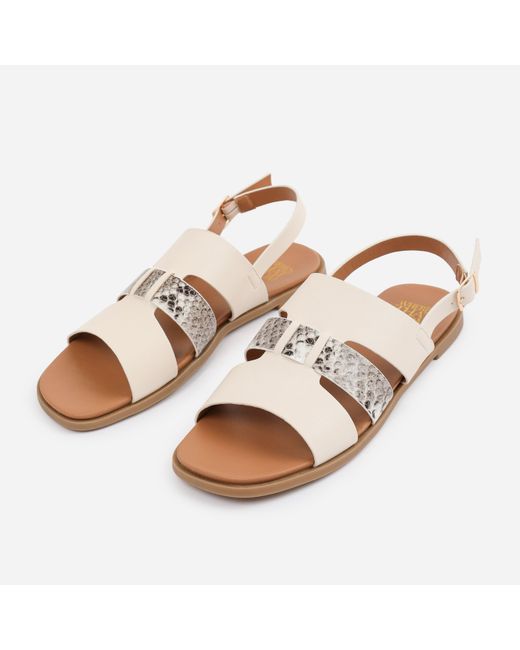 Where's That From White Pu Uma Flat Sandals
