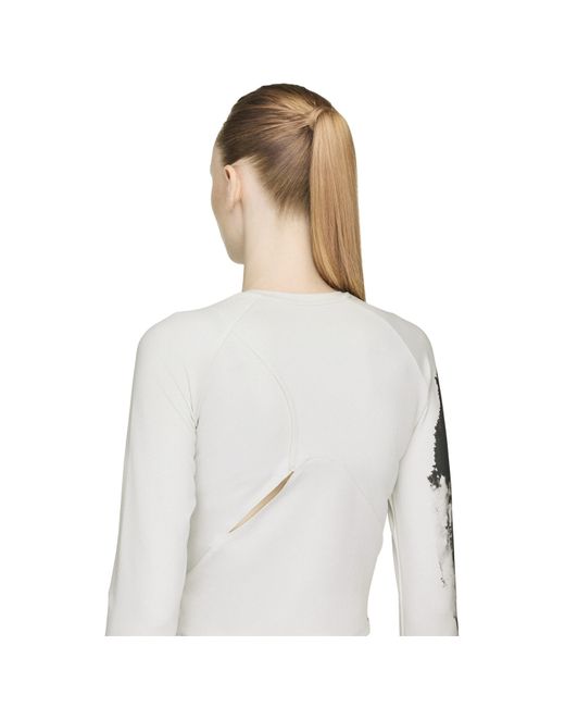 Y-3 White Tennis Pro Cropped Long Sleeve T-Shirt