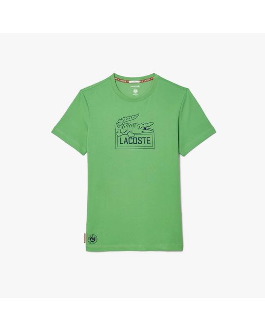 Lacoste Green Roland-garros Edition Ultra Dry Tennis T-shirt for men