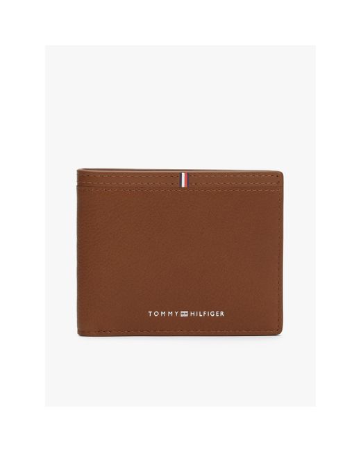 Tommy Hilfiger Brown Corp Leather Bifold Wallet for men