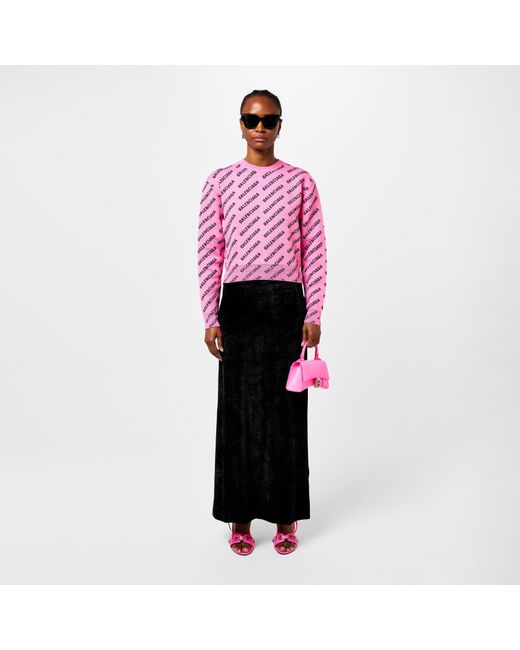 Balenciaga Black Velvet Maxi Skirt