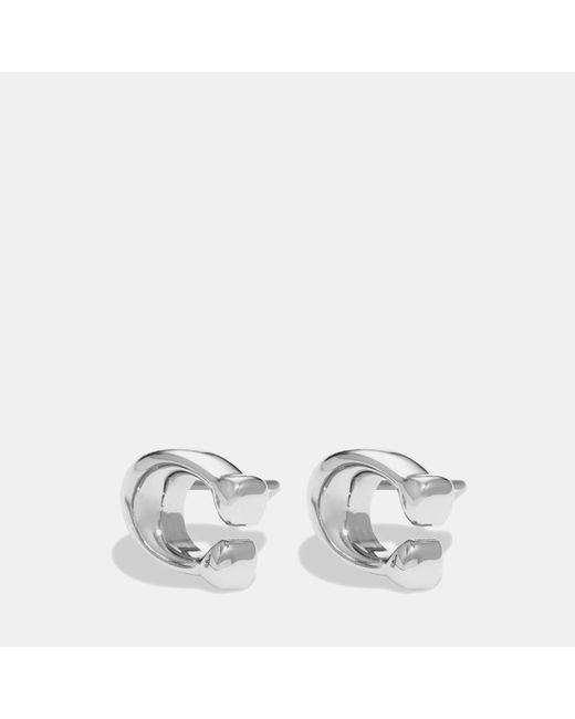 COACH Metallic Bubble C Stud Earrings