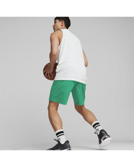 PUMA Green Hoops Team Reverse Practice Performance Basketball Jersey for men