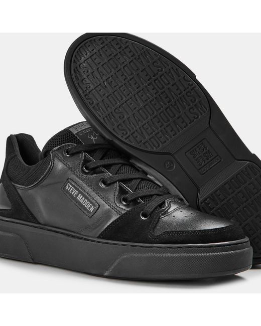 Steve Madden Black Kingpin Low-Top Trainers for men