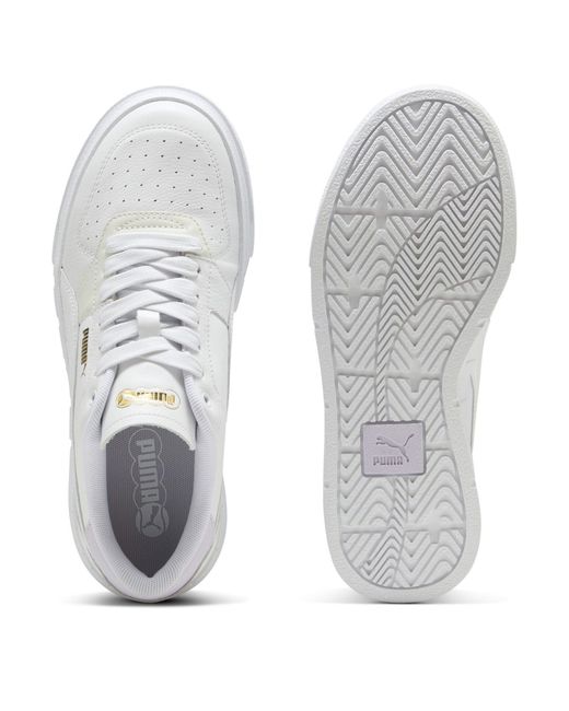 PUMA White Cali Leather Court Trainers