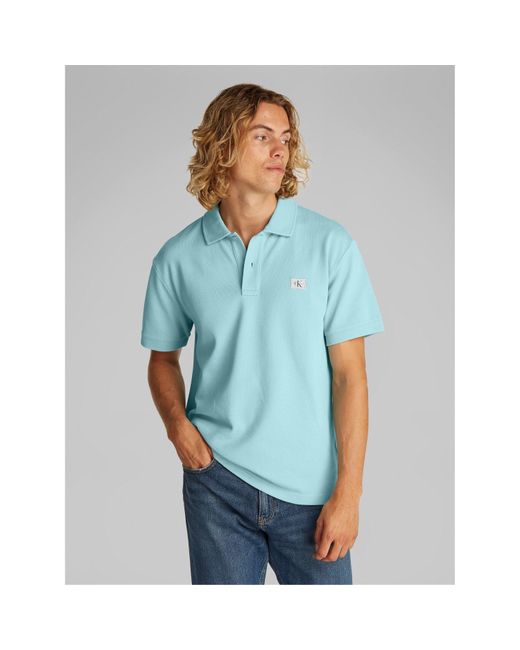 Calvin Klein Blue Short-Sleeve Polo Shirt for men