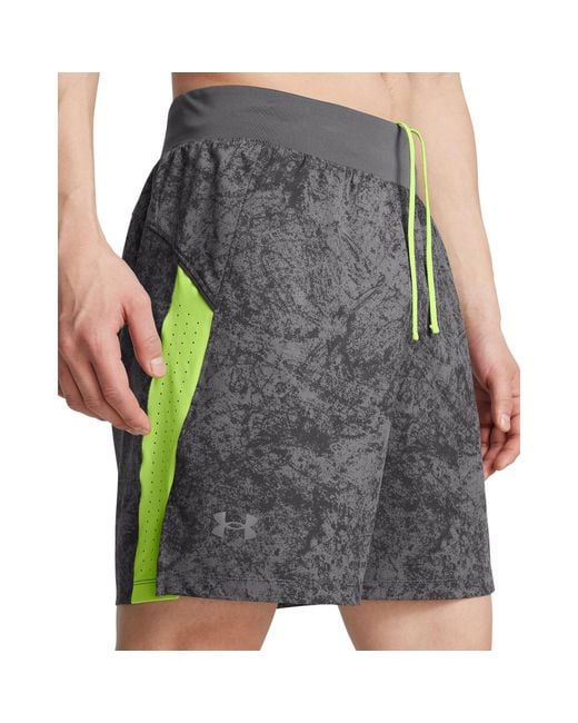 Under Armour Gray Launch Pro Printed Performance Running Shorts for men
