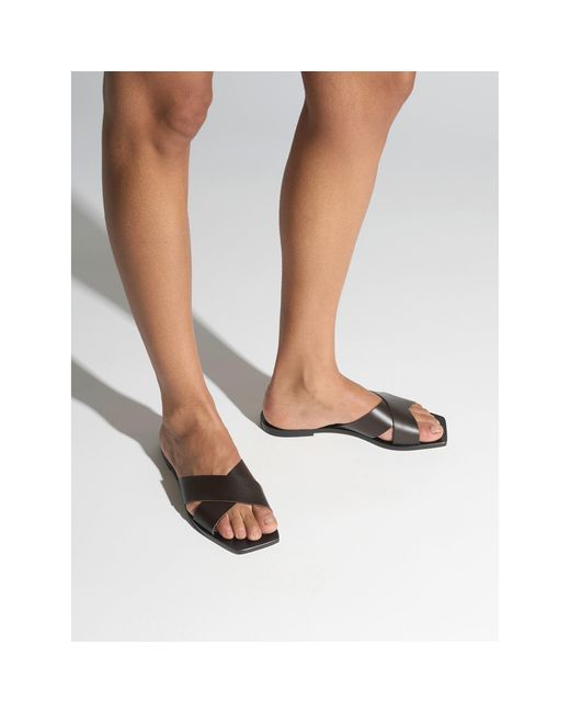 Aeyde Brown Faye Flat Sandals