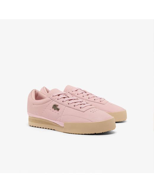 Lacoste Pink Aura Tumbled Low-Top Trainers