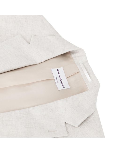 Without Prejudice Natural Frith Slim Fit Linen Jacket for men