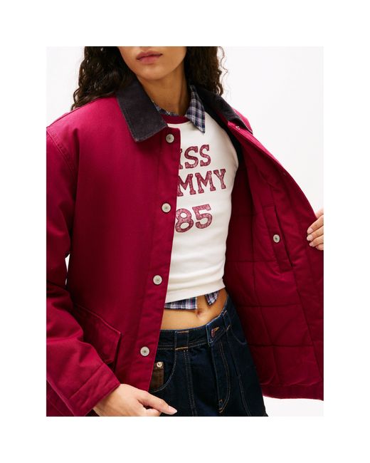 Tommy Hilfiger Red Twill Cord Barn Jacket