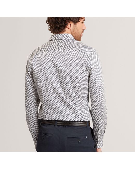 Ted Baker Gray Ls Slim Geo Long Sleeve Patterned Shirt for men