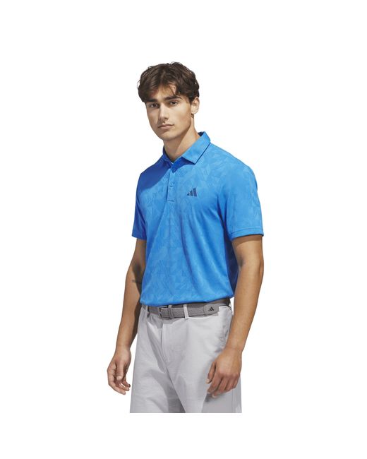 Adidas Blue Short Sleeve Performance Polo Shirt for men