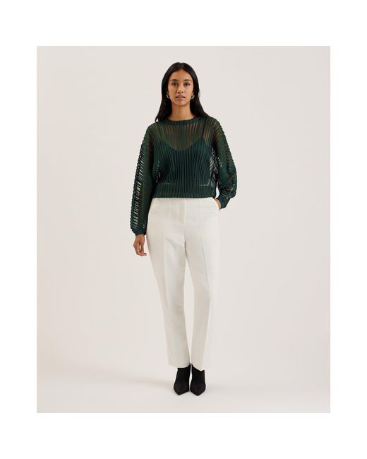 Ted Baker Green Striped Knitted Top