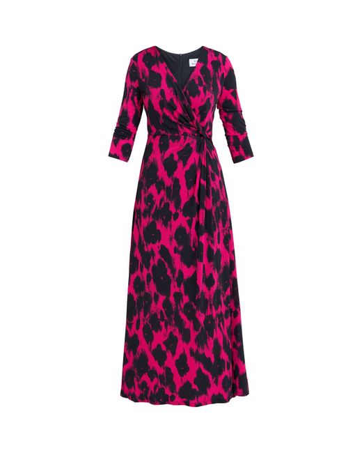 Gina Bacconi Purple Debra Jersey Wrap Maxi Dress