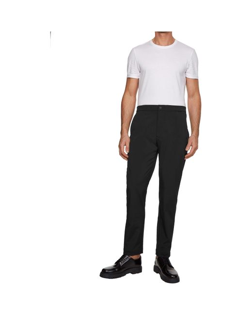 Calvin Klein Black Tech Knitted Performance Tapered Trousers for men