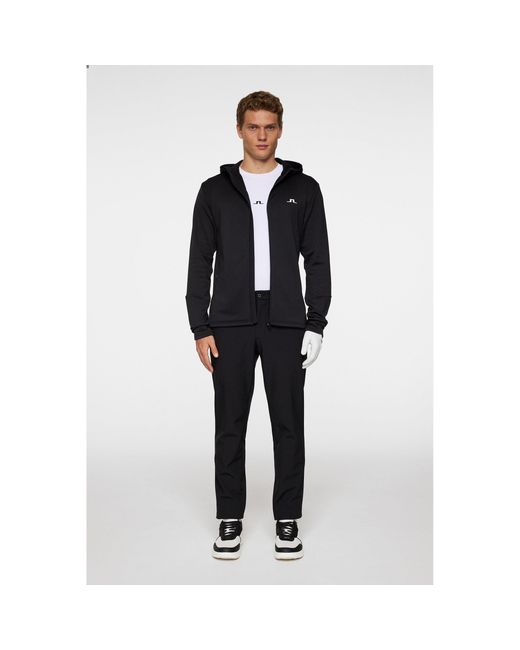 J.Lindeberg Black Full Zip Hoodie for men