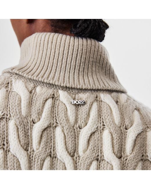 Boss Gray Ferdolia Knitted Crew Neck Jumper