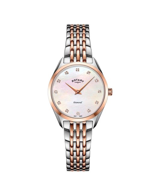 Rotary Metallic Ladies Ultra Slim Mop Ss Bracelet Watch