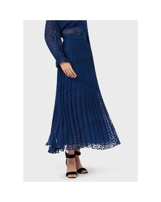 Emporio Armani Blue Emporio Armani Plet Maxi A-Line Skirt