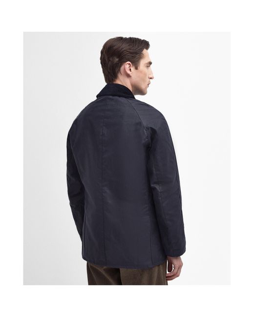 Barbour Blue Ashby Water Resistant Windproof Long Sleeve Wax Jacket for men