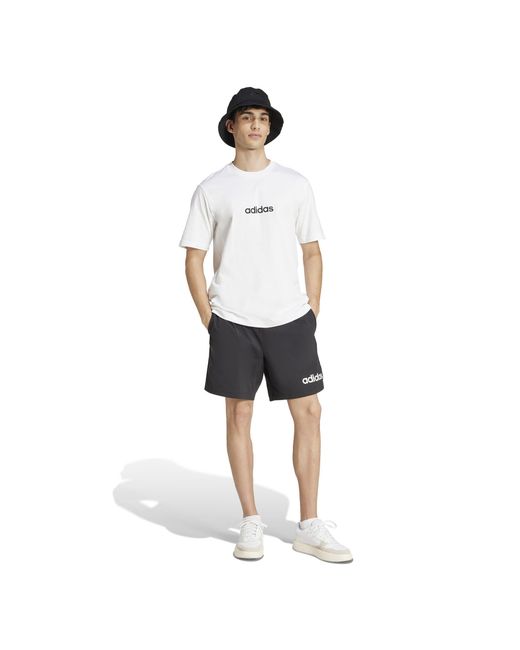 Adidas White Essentials Single Jersey Logo T-Shirt for men
