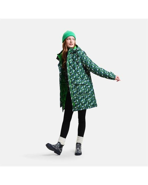 Regatta Green Orla Kiely Mid Length Quilted Jacket