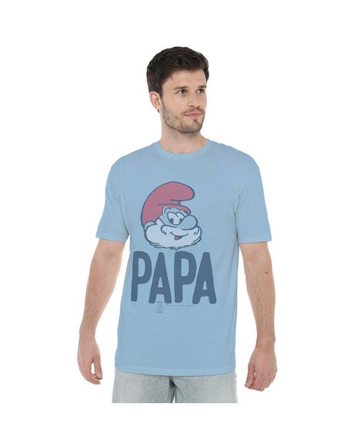 Other Blue The Smurfs Papa Smurf Papa T Shirt Light for men