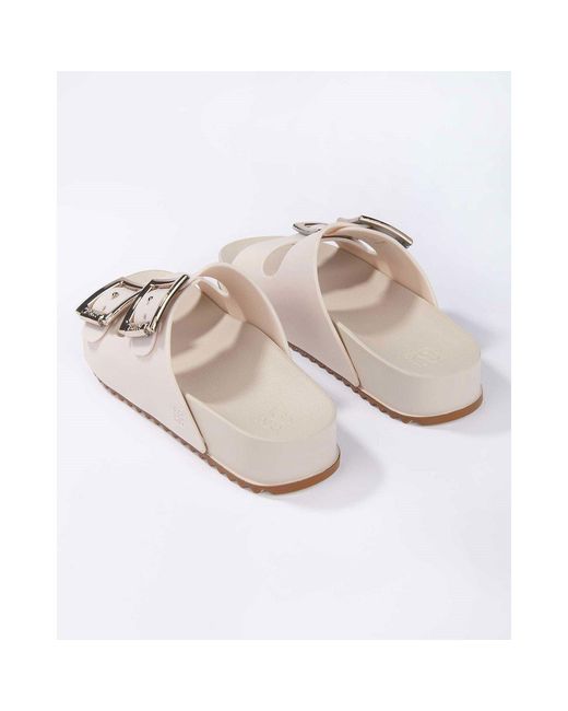 Zaxy Gray Flat Sandals