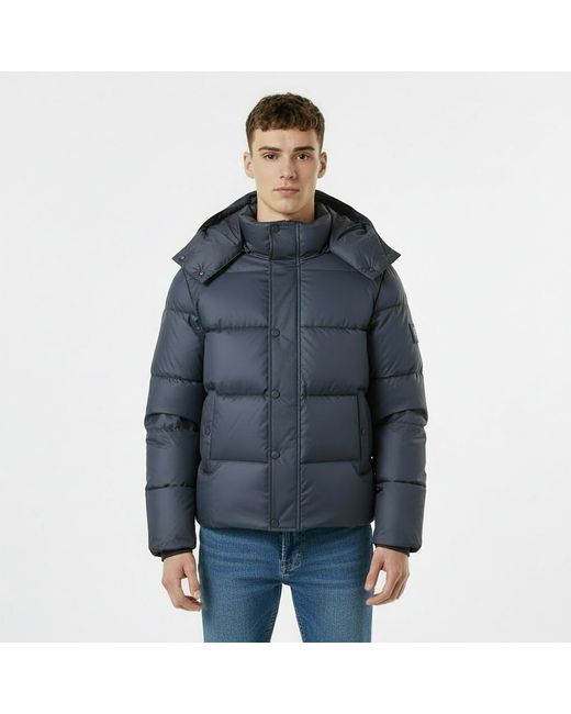 Jack Wills Blue Appledore Water And Wind Resistant Hooded Short Puffer Jacket for men