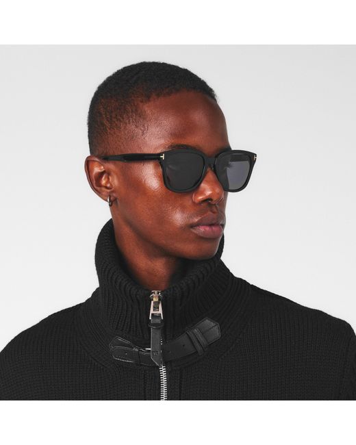 Tom Ford Black Classic Wayfarer Sunglass for men