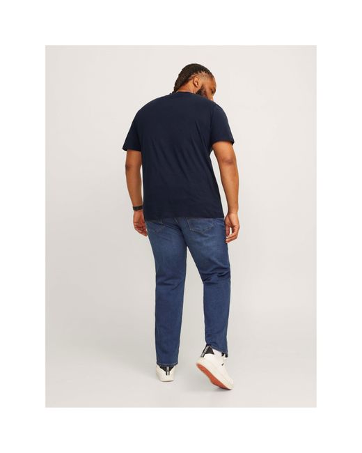 Jack & Jones Blue Varsity Logo Plus Size T-Shirt for men
