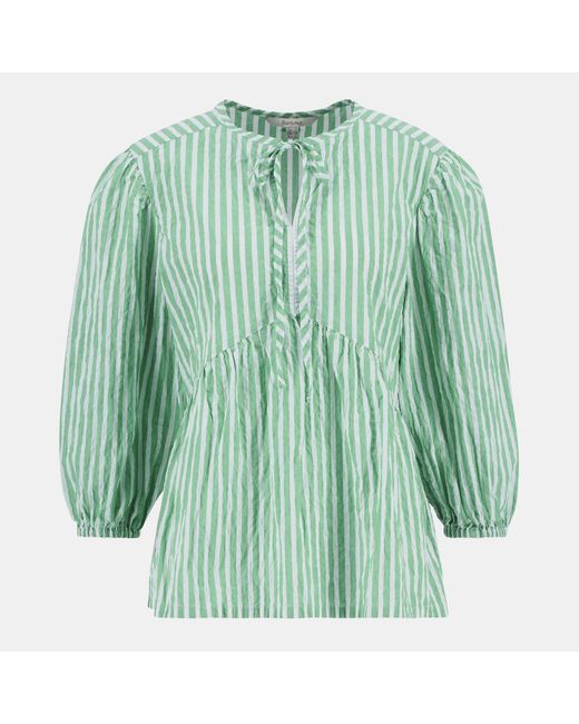 Barbour Green Daison Peplum Top