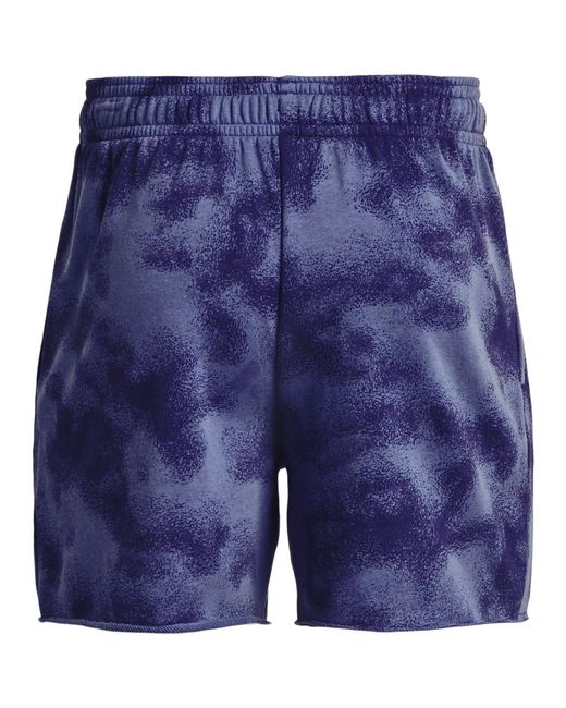 Under Armour Blue Rival Terry 6Inch Gym Shorts for men