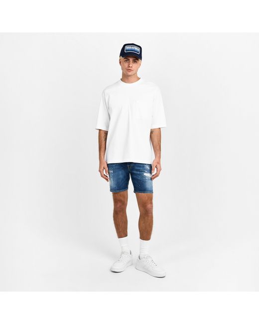DSquared² White Dsq Bk Logo Oversized T-Shirt for men
